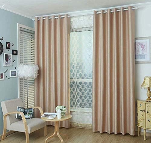 HAPPLiGNLY European Minimalist Velvet Curtain 140x230cm 2 Panels Beige