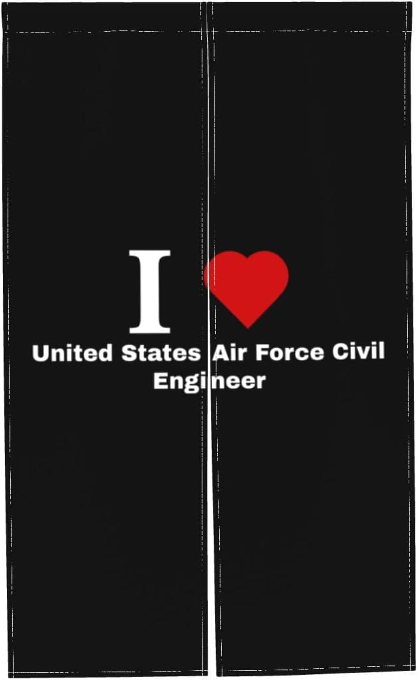 I Love United States Air Force Civil Engineer Blackout Curtains 34x56in
