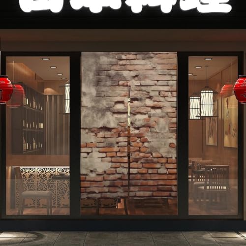 Ancient Worn Brick Wall Door Cover Curtain 57x17 Inches