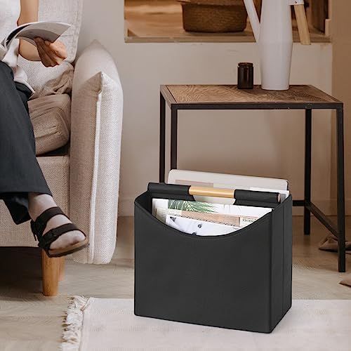 Neateam Foldable Magazine Holder with Handle Black