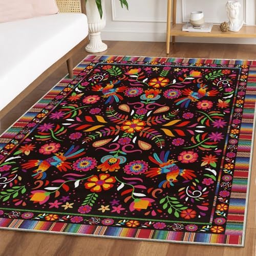 Artoid Mode Bird Dia De Los Muertos Mexican Fiesta Area Rug 5x7 Feet