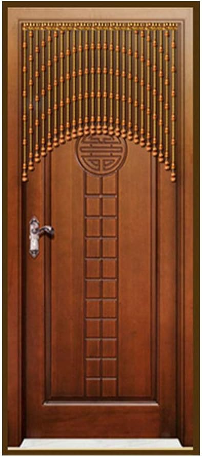 PENGFEI Natural Wood Beaded Curtain Panel