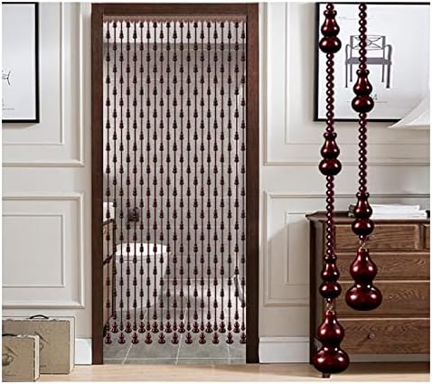 ZHANGQINGXIU Wooden Bead Door Curtain Decor Panel