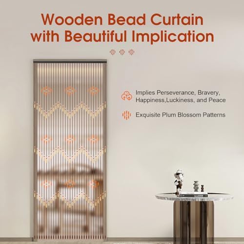 LOYALHEARTDY Wood Beaded Curtain 31 Strands