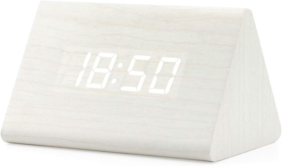 OCT17 Wooden LED Alarm Digital Desk Clock with Brightness Control