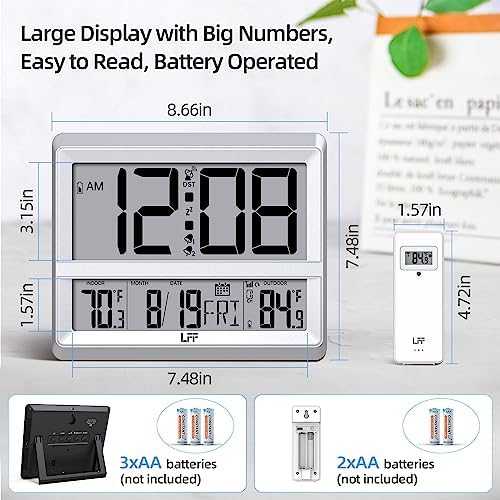 LFF Atomic Clock Large Display Wall Clock