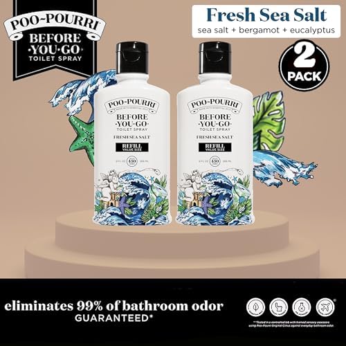 Poo-Pourri Fresh Sea Salt Toilet Spray Refill 9 Fl Oz 2 Pack