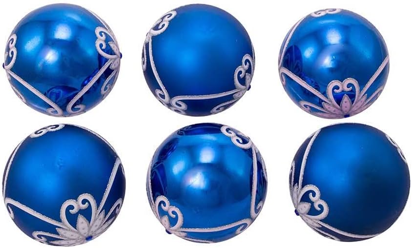 Kurt S Adler Glass Ball Ornament Set 6 Piece