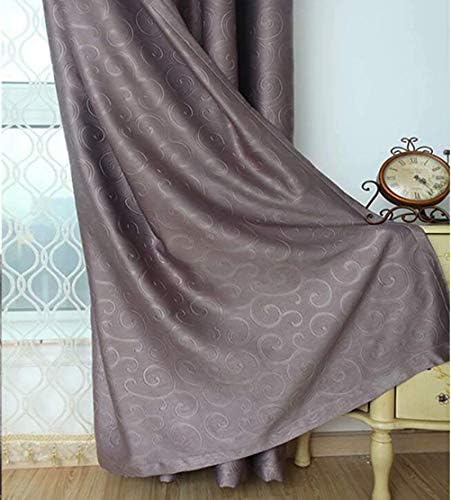 HAPPLiGNLY Velvet Beaded Embossed Curtains 160x250cm 2 Gray Panels