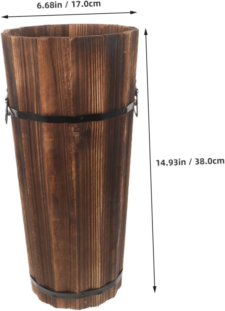 Wooden Umbrella Stand with Cane and Fan Storage