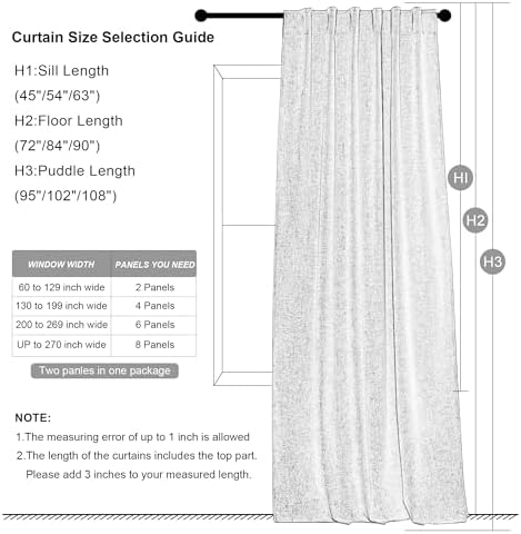 PONY DANCE Blackout Curtains 108 Inches 2 Panels Set