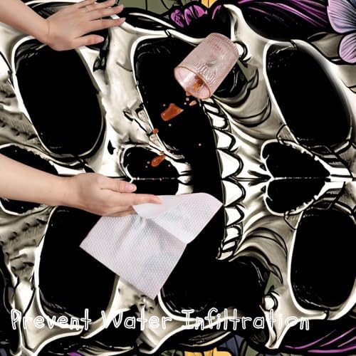 Halloween Ghost Runner Rug with Skull Pumpkin Design