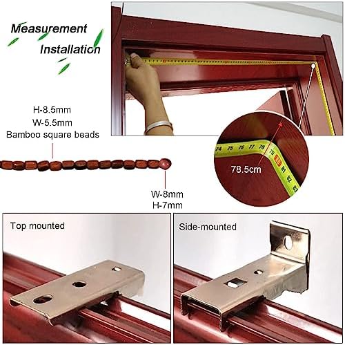 Wooden Beaded Bamboo Door Curtain with 90 Strings