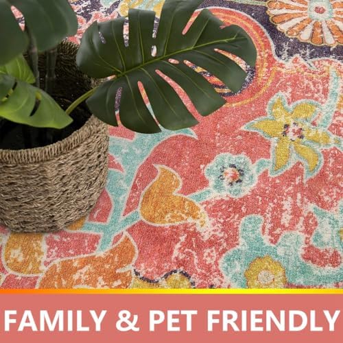 Boho Tribal Runner Rug Soft Low Pile Hallway Carpet