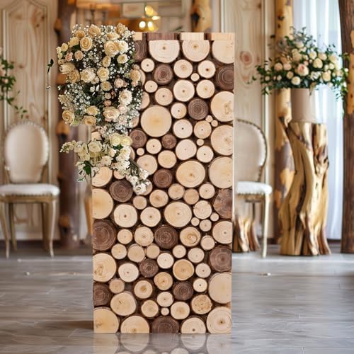 Efavormart Natural Wooden Slices Pedestal Stand 24 Inch