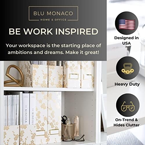 BLU MONACO Foldable Magazine Storage Boxes Set of 4