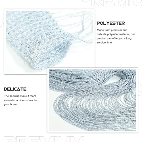FOMIYES Grey Tassel Curtain for Doors and Windows