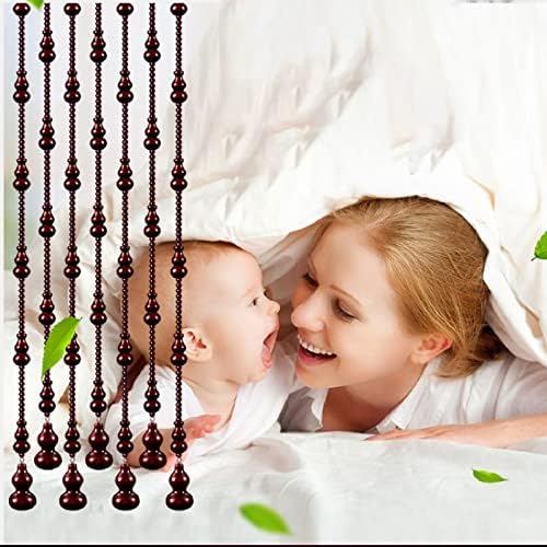 ZHANGQINGXIU Wooden Bead Door Curtain Decor Panel