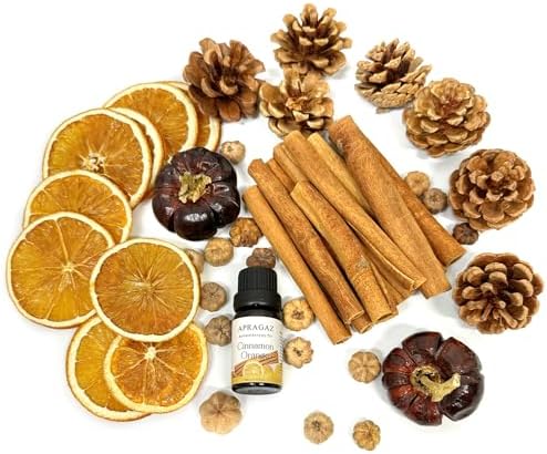 Fall Potpourri Bowl Filler with Mini Pumpkin and Cinnamon Stick