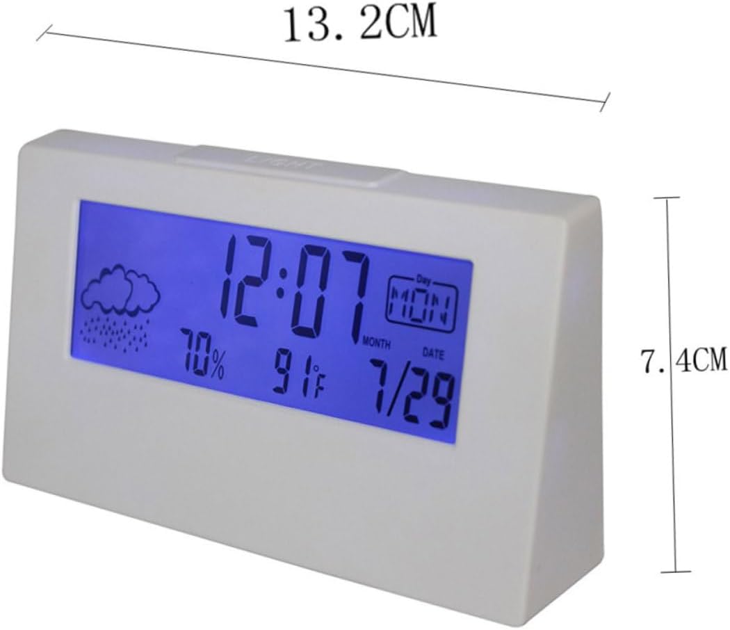 Alipis LCD Weather Alarm Clock with Temperature and Humidity Display