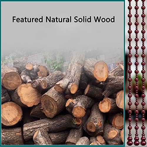 KDDEON Retro Style Wood Bead Curtain 25 Strands