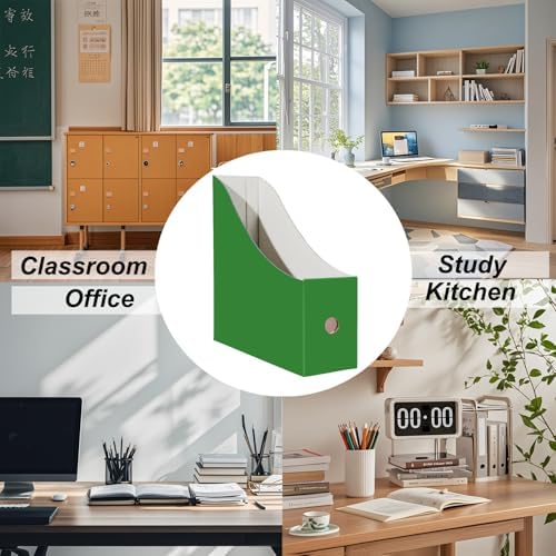 2 Pack Grass Green Cardboard File Storage Box with Labels