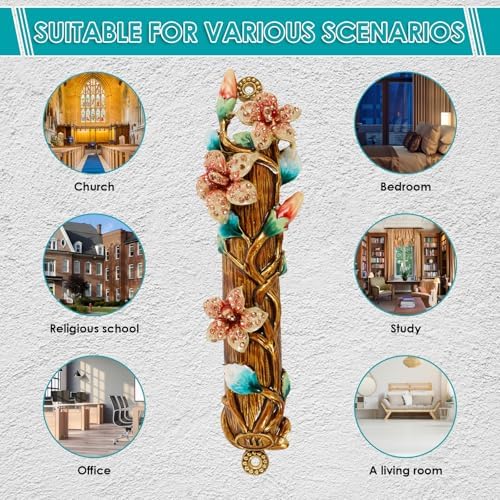 Hand-Painted Elegance Mezuzah 945 Inches Metal Design for Home and Parties