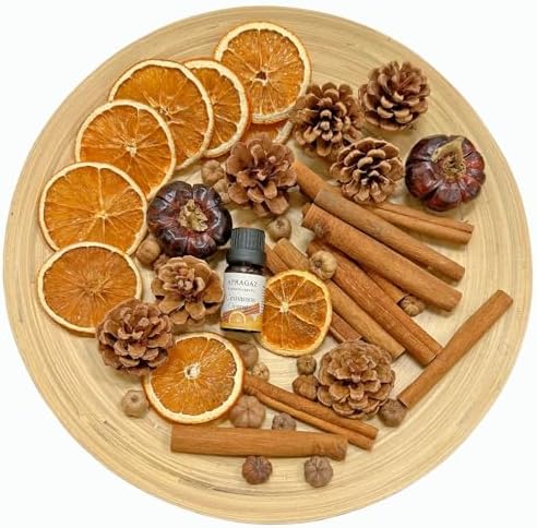 Fall Potpourri Bowl Filler with Mini Pumpkin and Cinnamon Stick