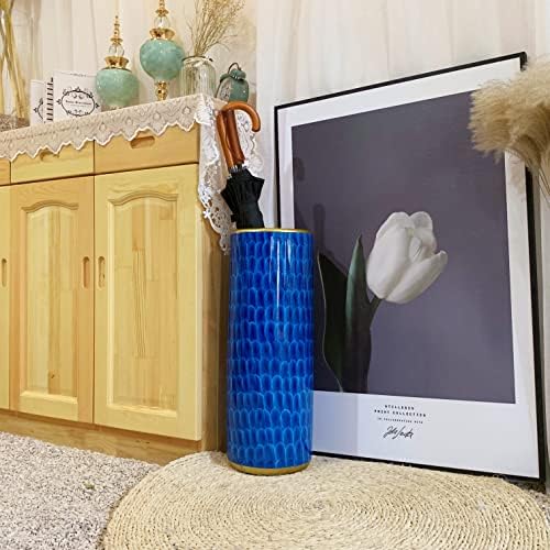 Landchy Peacock Blue Porcelain Umbrella Stand Holder