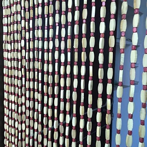 Wood Beaded Curtain for Doorway Bamboo Decor Divider