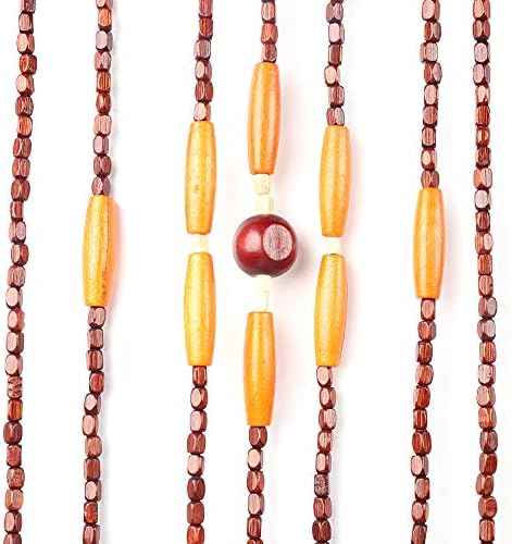 Wooden Beaded Curtain with 31 Lines Doorway Decor