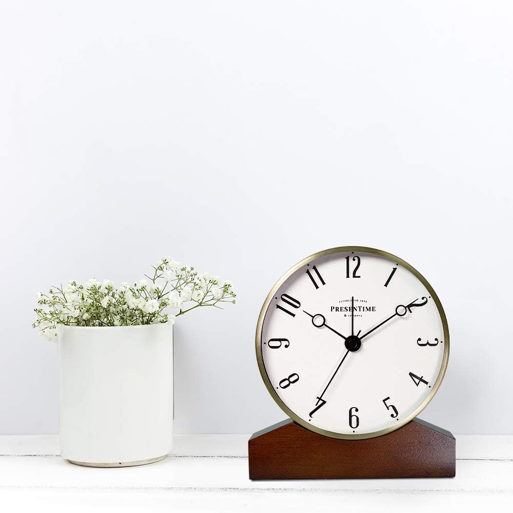 Presentime Co Mozart Alarm Clock with Walnut Base