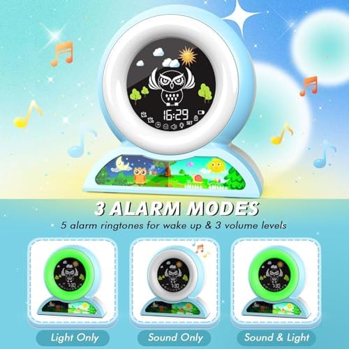 Kids Alarm Clock with Night Light and Sound
