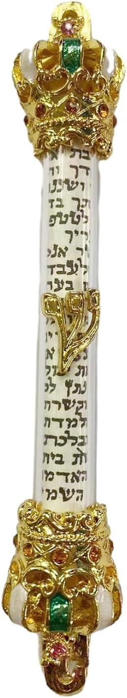 Bible Crown Scroll Front Door Metal Mezuzah Decor