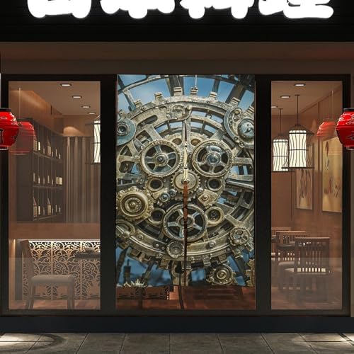 Cool Steampunk Gears Door Cover Curtain 57x17 Inches