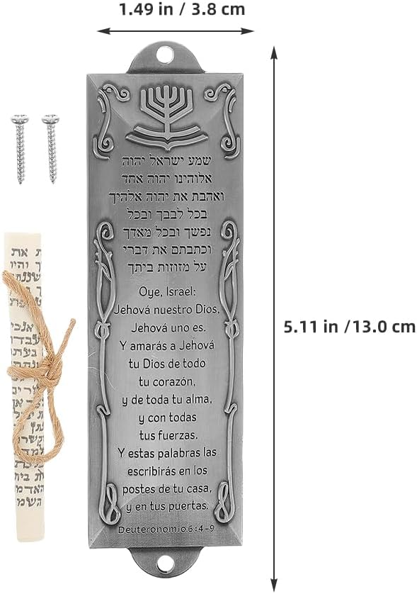LOGOFUN 2PCS Jewish Mezuzah Scroll Alloy Door Decor