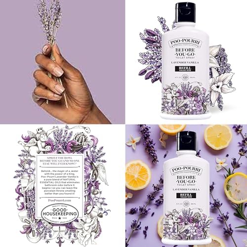 Poo-Pourri Toilet Spray Refill 9 Fl Oz 2 Pack Lavender Vanilla