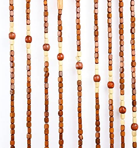Beaded Doorway Curtain - Wooden Bamboo Room Divider