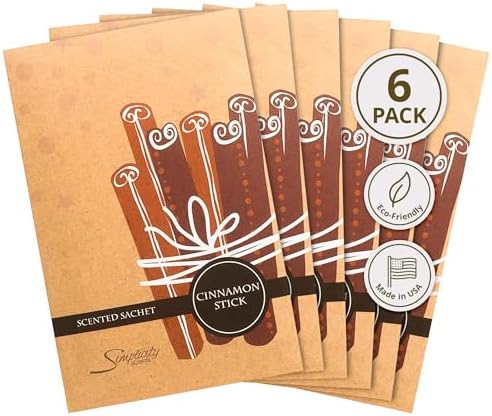 Simplicity Scents Cinnamon Stick Scented Sachets Pack of 6