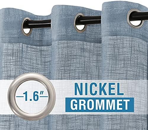 HVERSAILTEX Linen Curtains 52x63in Stone Blue