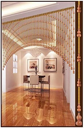 PENGFEI Natural Wood Beaded Curtain Panel