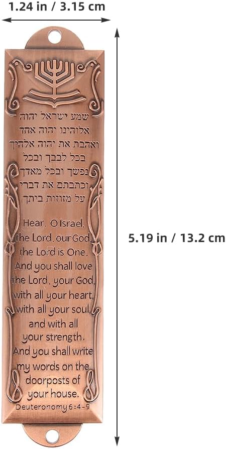 LOGOFUN 2PCS Bronze Mezuzah with Scroll Case