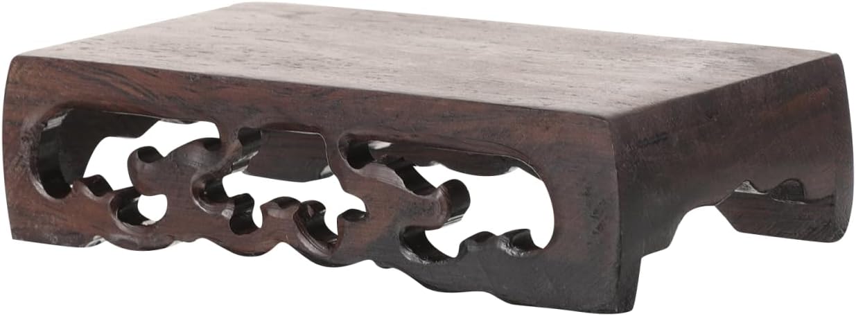 Amosfun Rectangular Wooden Display Stand for Bonsai and Decor