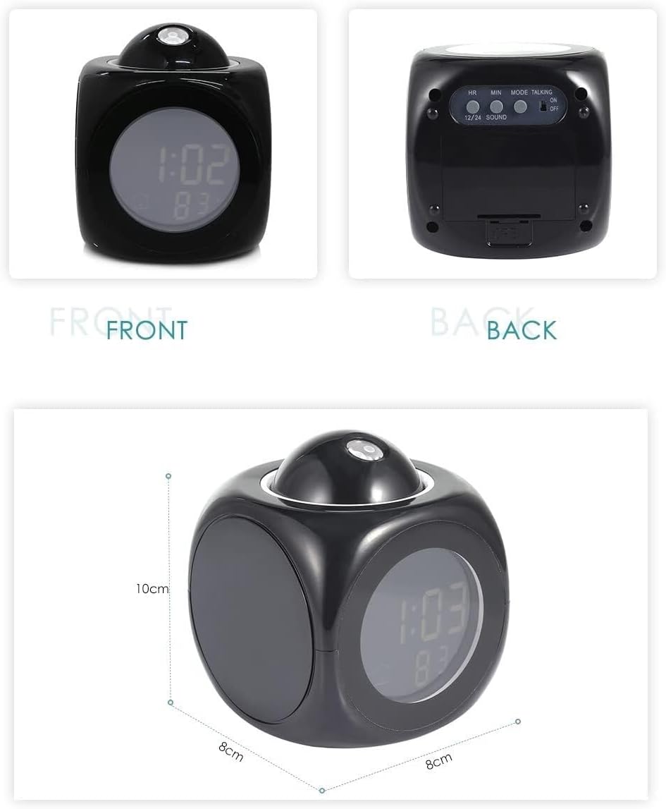 LCD Talking Projection Alarm Clock with Time and Temperature Display