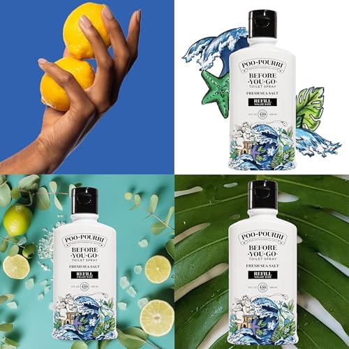 Poo-Pourri Fresh Sea Salt Toilet Spray Refill 9 Fl Oz 2 Pack