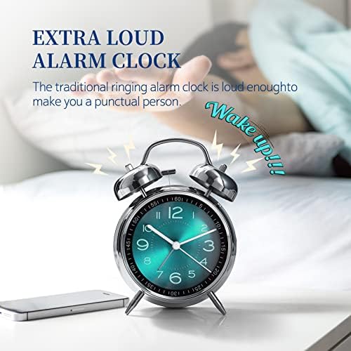 Super Loud Alarm Clock with Backlight and Silent Ticking