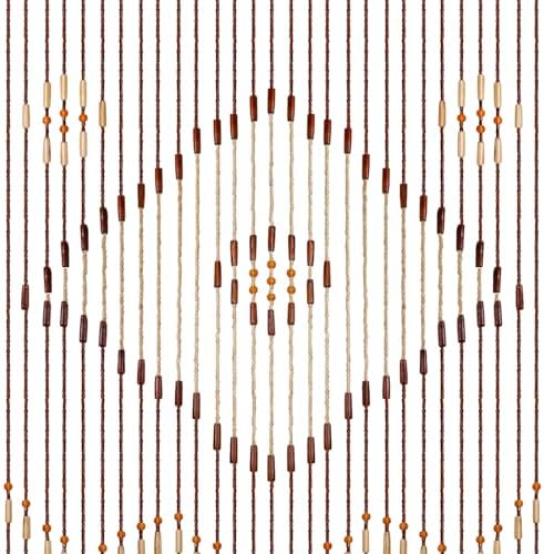 31 Wooden Bead Fringed Door Curtain 1
