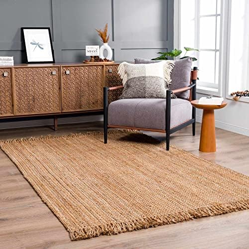 Moncton Bohemian Jute Runner Rug - 26 x 16 Farmhouse Style Hallway Carpet