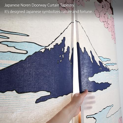 Sunnyday Fabric Doorway Curtain Japanese Noren Fuji Sakura Room Divider