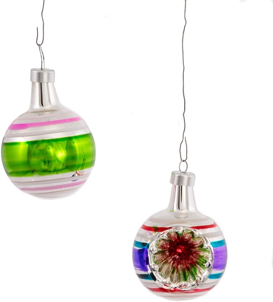 Kurt Adler Early Years Mini Glass Ornament Set of 24 - Ball and Reflector
